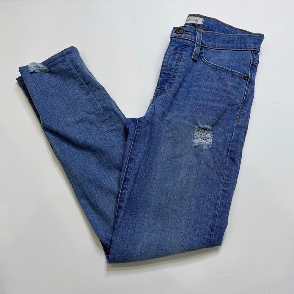 Madewell 9” High Rise Skinny Distressed Jeans Blue Women’s Size 25